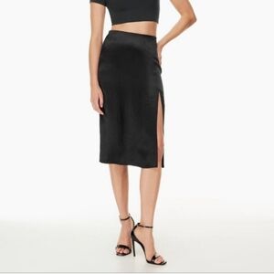 Aritzia Babaton Midi Slip Skirt with Slit
